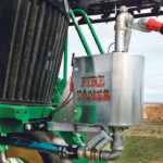 The Fire Tamer mounts to the front of most high clearance, self-propelled sprayers, giving them the capacity to be single operator, off-road fire control machines. The water cannon has 180-degree horizontal movement and 70 degrees of vertical, via remote control. | Clark Oberholtzer photo