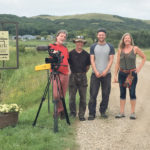 Last day of filming at Howpark From Seed to Seed was filmed in Manitoba. Pictured is cinematographer Bryan Sanders (left), farmers Ian and Zach Grossart, and director Katharina Stieffenhofer. | Photo supplied by Katharina Stieffenhofer