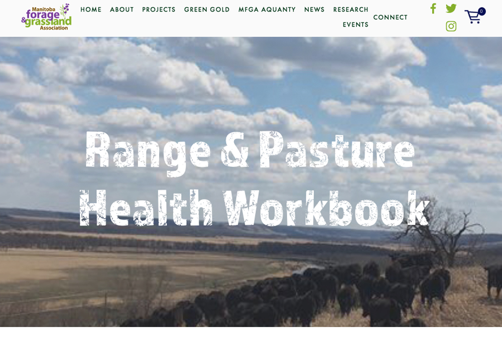 In early June, the Manitoba Forage and Grassland Association (MFGA) unveiled its Range and Pasture Health Assessment Workbook. | Screencap via mfga.net/range-pasture-workbook