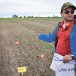 Agriculture Canada researcher Hector Carcamo discusses flea beetle control research during a Farming Smarter field day June 6 in Lethbridge. | Barb Glen photo