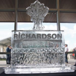 An ice sculpture helped mark the grand opening of the Richardson Bennett Demonstration Farm. | Harrison Brooks photo