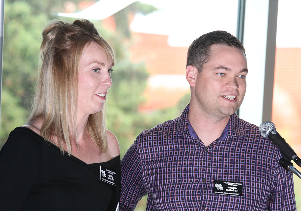 The opportunity to rent land from former Saskatchewan Outstanding Young Farmers winners a dozen years ago led Jason and Jenna Ranger to the same title yesterday. | Michael Raine photo