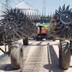 The model 3600 pull-type, rotary hoe provides narrow transport and is available up to 66 feet wide. Effective in crusted soils during emergence and able to kill weeds without herbicides, the hoe can also aerate wet residue ahead of seeding. | Yetter photo