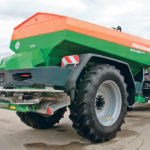 Amazone’s ZG-TS spreader comes in two tank sizes, with 7,500 or 10,000 litre hoppers and an optional steerable axle, to avoid ruts in the headlands. | Michael Raine photo