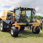 The new Vermeer self-propelled baler is aimed at larger cattle producers and custom hay producers. The machine is powered by a 200 h.p. Cummins and can generate a bale every minute under good conditions. | Robin Booker photo