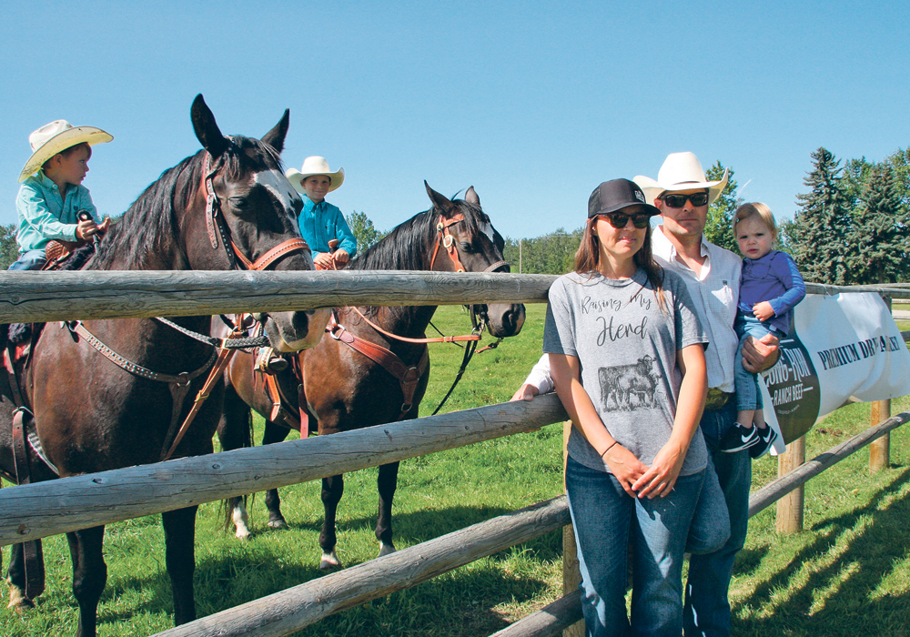 Kevin and Amy Taks and their three children, Harlan, Decker and Ellis, run Long Run Ranch Beef, which has a strong direct marketing component to customers in the Calgary region.  |  Barbara Duckworth photo