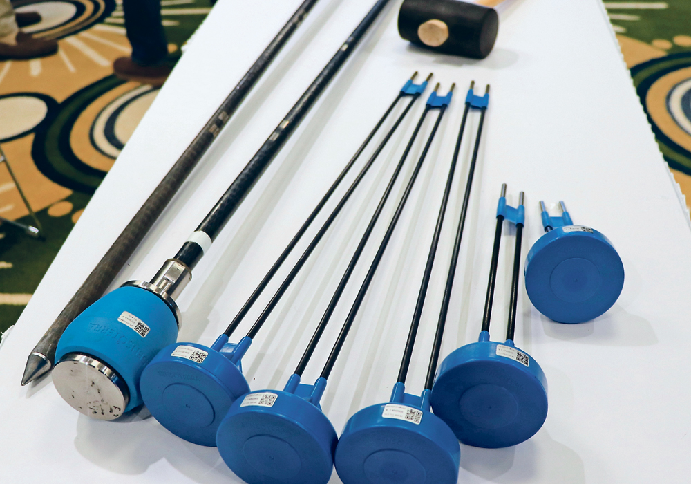 Sensoterra’s soil moisture sensors are installed with a mallet and are guaranteed to provide a soil moisture reading once per hour for three years. | Robin Booker photo