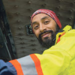 Jagdeep Brar from Edmonton working on Highway 4 near Val Marie, Sask. | James R. Page photo