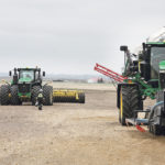 Now with 24 inches of moisture this season, the Woolliams farm in the foothills near Calgary has a few ruts to fix. But running a single sprayer on a 9,000 acre operation appears to work. | Michael Raine photo