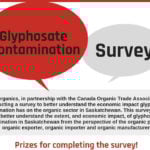 Several of the survey’s 45 questions pertain to unintended contact with a glyphosate on the farm, adapting practices to minimize the risk, the percentage of contaminated acres and financial loss incurred. | Screencap via Twitter/@SaskOrganics