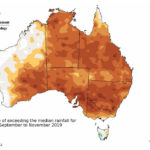 The forecast provided little relief to Australia's farmers, hit by a prolonged drought that has parched grain growing areas, as well as cattle and sheep farming regions. | Bureau of Meteorology image