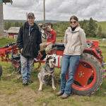 Steve, left, Max and Nicky Breum operate Gone Green Farms in a long, lush valley near Westerose, Alta., where Steve’s family has lived since the early 1930s. The couple appreciates the versatility, manoeuvrability, and affordability of this Oggun tractor, which they bought last year. It has helped manage their five acres of market garden. They like the fact that parts are available off the shelf at farm supply stores, auto parts retailers and online. | Maria Johnson photo