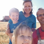 Jackson, left, Katelyn, Laura and Clinton Monchuk are part of a modern family-run farming operation that produces eggs along with grain, oilseeds and pulse crops. | Monchuk family photo