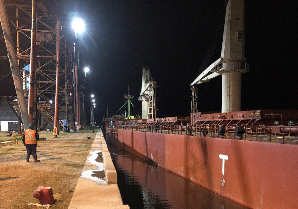 Arctic Gateway described the shipment as "a really important first step in re-establishing the Port of Churchill as an important part of Canada's position as an agricultural export leader in the world." | Twitter/@Arctic_Gateway photo