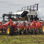 The Bourgault 3320XTC, eXtra Terrain Contouring, is designed for better contouring in fields where terrain changes are sharp and numerous. The one to one contour ratio of the parallel link opener assembly allows the XTC opener to follow the field independent of the frame. | William DeKay photo
