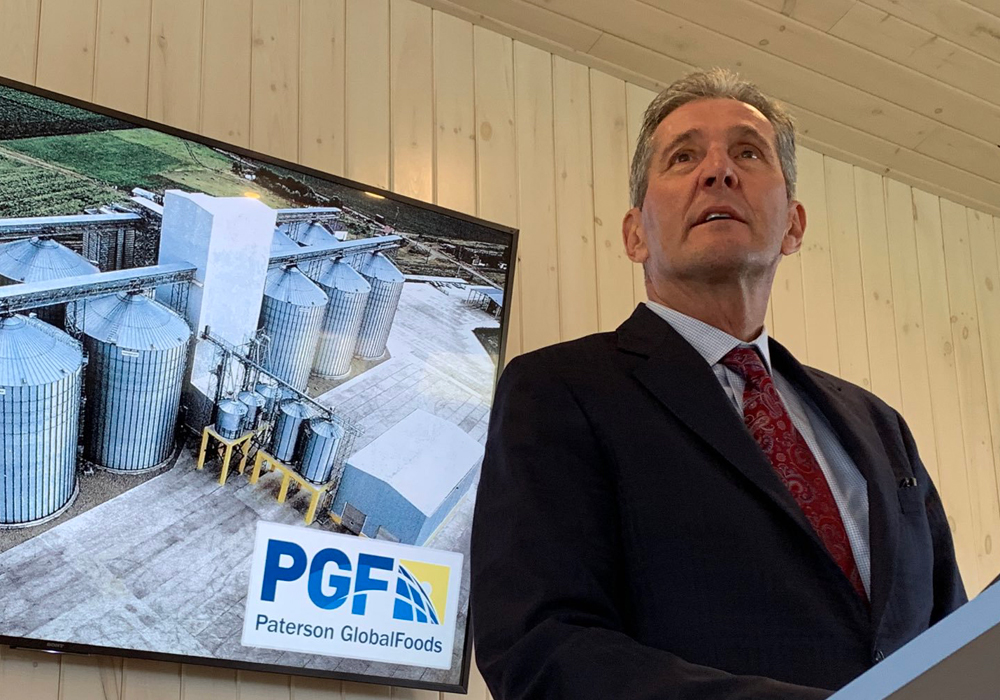 Premier Brian Pallister lauds the $94 million investment Paterson is making and the 70 permanent jobs it will create. | Ed White photo