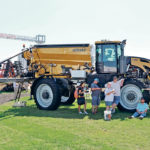The new RoGator AirMax pneumatic fertilizer spreader is mounted on the RoGator 1300C chassis. | Robin Booker photo