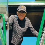 Bev Biggeman has learned a new language since she was put in charge of a combine. | Robert Horne photo