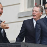 U.S. Treasury Secretary Steve Mnuchin, right, and Trade Representative Robert Lighthizer welcome Chinese vice-premier Liu He before reaching a Phase 1 trade deal in Washington, D.C., Oct. 10. | REUTERS/Yuri Gripas photo