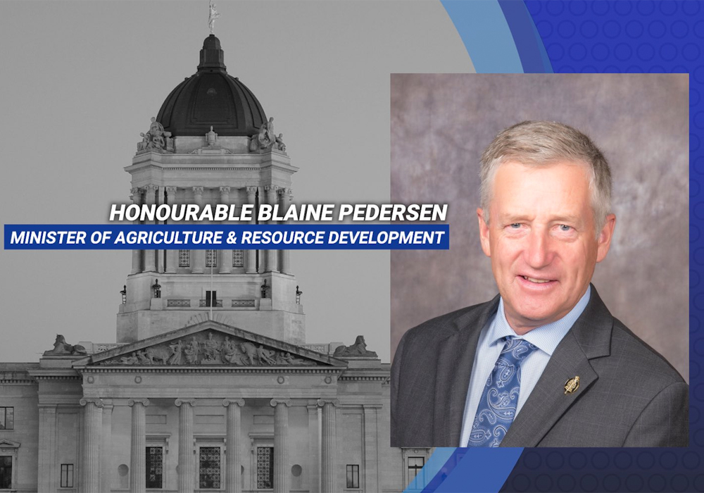 Blaine Pedersen, an MLA from the rural constituency of Midland, was sworn in as the minister responsible for the Department of Agriculture and Resource Development. | Twitter/@BlainePedersen photo