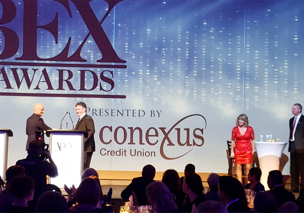 O & T Farms is the 33rd company inducted into the Saskatchewan Business Hall of Fame. It took place at the recent 2019 ABEX Awards in Saskatoon. | Twitter/@ABEXAwards photo
