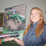 Maria Champagne of AgSafe Alberta promotes farm safety and provides practical advice to keep people safe. Rural residents can place emergency information in a plastic tube and attach it in a prominent place so first responders can help quickly. The tube can hold a farm diagram, information about power shutoffs, critical phone numbers and land locations. | Barbara Duckworth photo