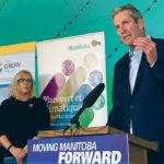 Manitoba Premier Brian Pallister, right, and Environment Minister Rochelle Squires announce funding for the first projects under the Growing Outcomes in Watersheds program. | Ed White photo