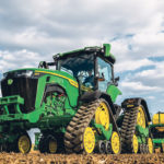 Deere’s new RX starts life as a different chassis than its 8R and 8T cousins. The fixed frame, four-track was designed from the ground up to be a belted machine. Quebec’s Camso developed that system. | John Deere photo