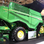 Deere X9 twin-rotor combine was on display at Hannover's Agritechnica Nov. 10. | Robin Booker photo