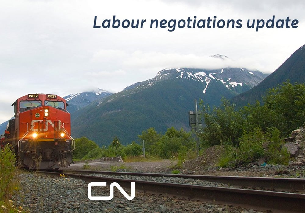 About 3,000 unionized workers at Canadian National Railway including train conductors and yard workers served notice Nov. 16 of their intent to strike beginning Nov. 19. | Twitter/ @CNRailway photo
