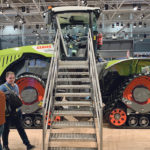 Claas added a 530 h.p., four-track articulated machine to its lineup during Germany’s Agritechnica. Dutch manufacturer Zuidberg builds the crawler system that is outfitted with 30 inch CAMSO tracks resulting in a final external width for the tractor of less than three meters. | Robin Booker photo