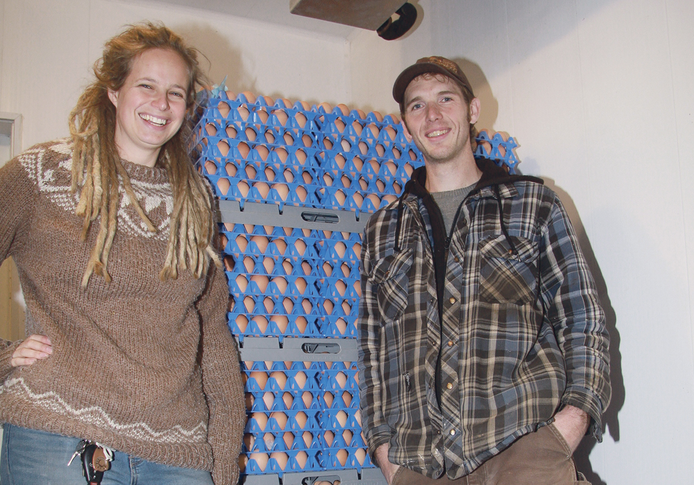 Cammy and James Lockwood, egg producers and vegetable growers near Cobble Hill, B.C., direct market eggs and produce at various markets and wholesale outlets on Vancouver Island. They are the 2019 outstanding young farmers for British Columbia.  |  Barbara Duckworth photo