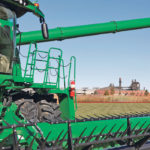 A combine sits outside John Deere’s Harvester Works facility in East Moline, Illinois. | REUTERS/Daniel Acker photo