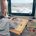 Arlette Seib uses the view from her art studio for inspiration for her fibre-based artwork. She can often see her flock of sheep off in the distance. | Sean Pratt photo