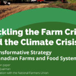Compiled by Darrin Qualman in collaboration with the NFU, the 102-page document entitled 'Tackling the Farm Crisis and the Climate Crisis: A Transformative Strategy for Canadian Farmers and Food Systems' sets out a number of short- and long-term proposals for reducing emissions while also improving farm profitability. | Screencap via NFU.ca