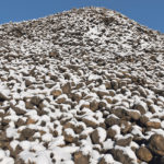 Sugar beets sit covered in snow at a processing facility in East Grand Forks, Minnesota, in late November. A wet summer and early frost forced farmers to leave hundreds of acres of sugar beet crop unharvested. | REUTERS/Nicholas Pfosi photo