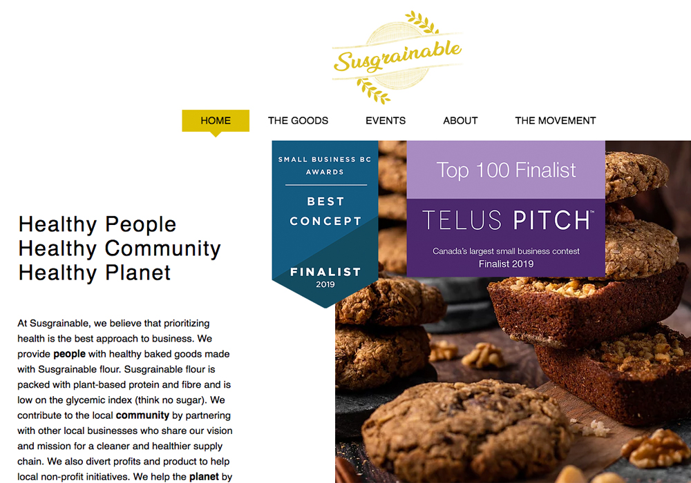 Susgrainable has converted more than 1,000 kilograms of spent grain into baked goods and once it has a full production facility in place, it hopes to use about 75,000 kg annually. | Screencap via susgrainable.com