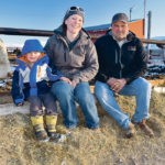 Veronica and Brad Doenz raise purebred Angus and Herefords on their ranch near Warner, Alta., assisted by their sons, Branson, 4, shown here, and Jordy, 7, who was in school. | Barb Glen photo
