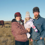 Erika, Hazel and Cyle Stewart on their ranch near Morse, Sask. | Karen Briere photo