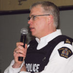 RCMP South District commander Kevin Kunetzki speaks during the meeting. | Karen Briere photo