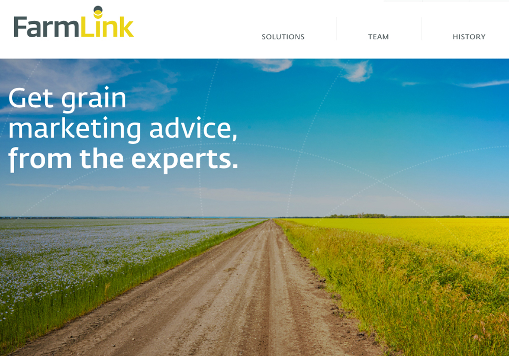 The sale means FarmLink, which provides grain marketing services in Western Canada, will use Ag Exchange's CXN360 technology when working with clients. | Screencap via farmlinksolutions.ca