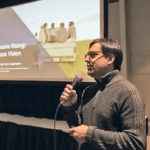 Rajan Rathnavalu of Camrose, Alta., gives a presentation to the Holistic Management and Organic Alberta conference in Camrose about his hopes to raise $2 million and use the co-op structure to buy Don and Marie Ruzicka’s farm and create a template for regenerating rural areas. | Mary MacArthur photo