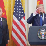 Chinese Vice-Premier Liu He listens as U.S. President Donald Trump speaks during a signing ceremony for “phase one” of the U.S.-China trade agreement Jan. 15. The response from many trade observers has been — “don’t hold your breath.” | REUTERS/Kevin Lamarque photo