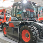 With a 420-horsepower Caterpillar engine, the Syn Trac is capable of handling heavy work loads. During Agritechnica last November it was displayed with a wood chipper. | Robin Booker photo