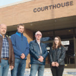 Ponoka Right to Farm Society members John Hulsman, left, Daniel Krijger, Harry Makkinga and Karen Pierik were in Wetaskiwin provincial court Feb. 20 to fight against a new law that restricts new confined feeding operations from establishing in some areas of the county. | Jeremy Simes photo
