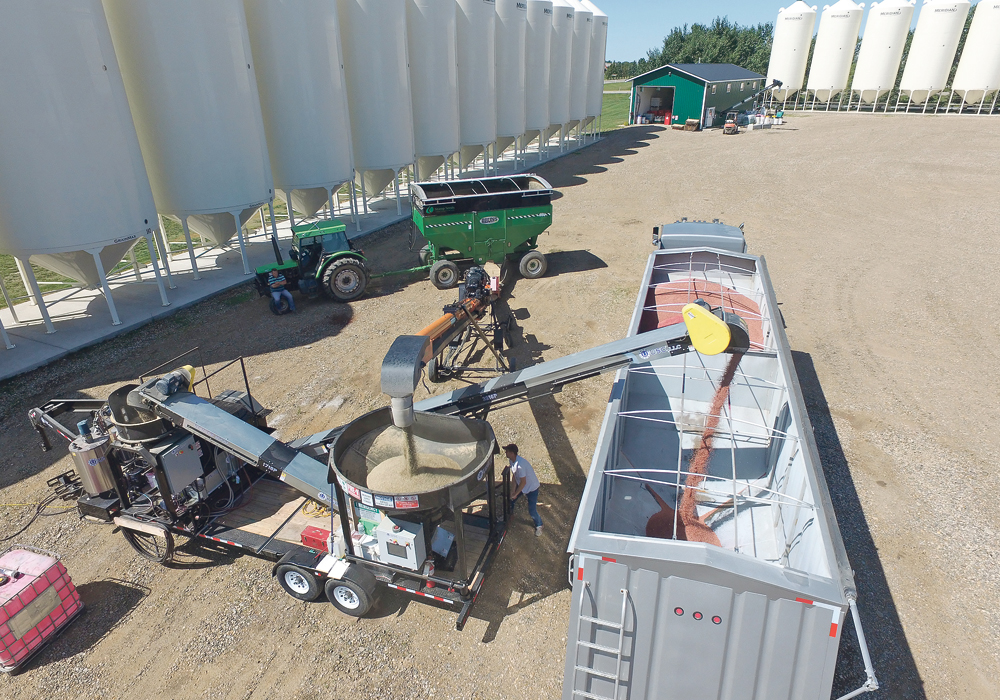 Stamp Seeds in Enchant, Alta., holds regular safety meetings to assess hazards.  |  Stamp Seeds photo
