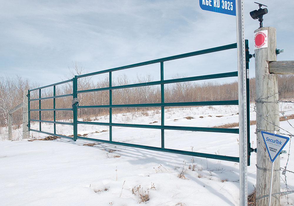 One of the first places to start when it comes to farmyard security is at the driveway. A good gate will keep most people out. Security systems and camera's make the property even less inviting.  |  Brian Cross photo