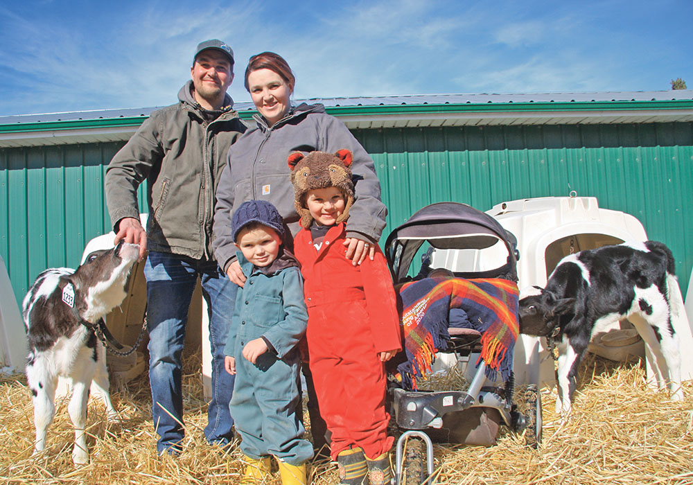 Roelof and Mary van Benthem were named Alberta’s outstanding young farmers earlier this year. They own Benthemmer Holsteins near Spruce View in central Alberta. They are shown with three of their sons: Noah, Finn and Toby.  |  Barbara Duckworth photo