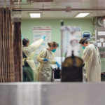 Sailors treat a patient aboard the hospital ship USNS Mercy, which was deployed to serve as a referral hospital for non-COVID-19 patients currently admitted to shore-based hospitals in Los Angeles. | Reuters photo