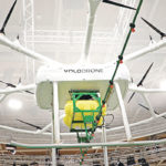 The John Deere sprayer attachment for the VoloDrone has a nine-meter boom, two product tanks and a pump. Volocopter estimates it will be able to spray up to 13 acres per hour. | Robin Booker photo